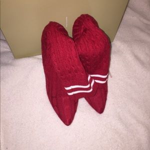 Mid calf pointy toe stiletto sock boot